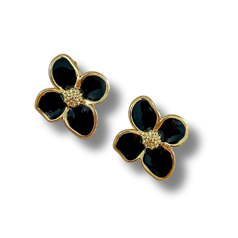 Pantallas flor - negro - dorado