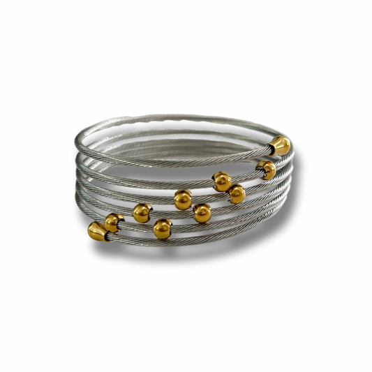 Pulsera dos tonos - dorado y plata