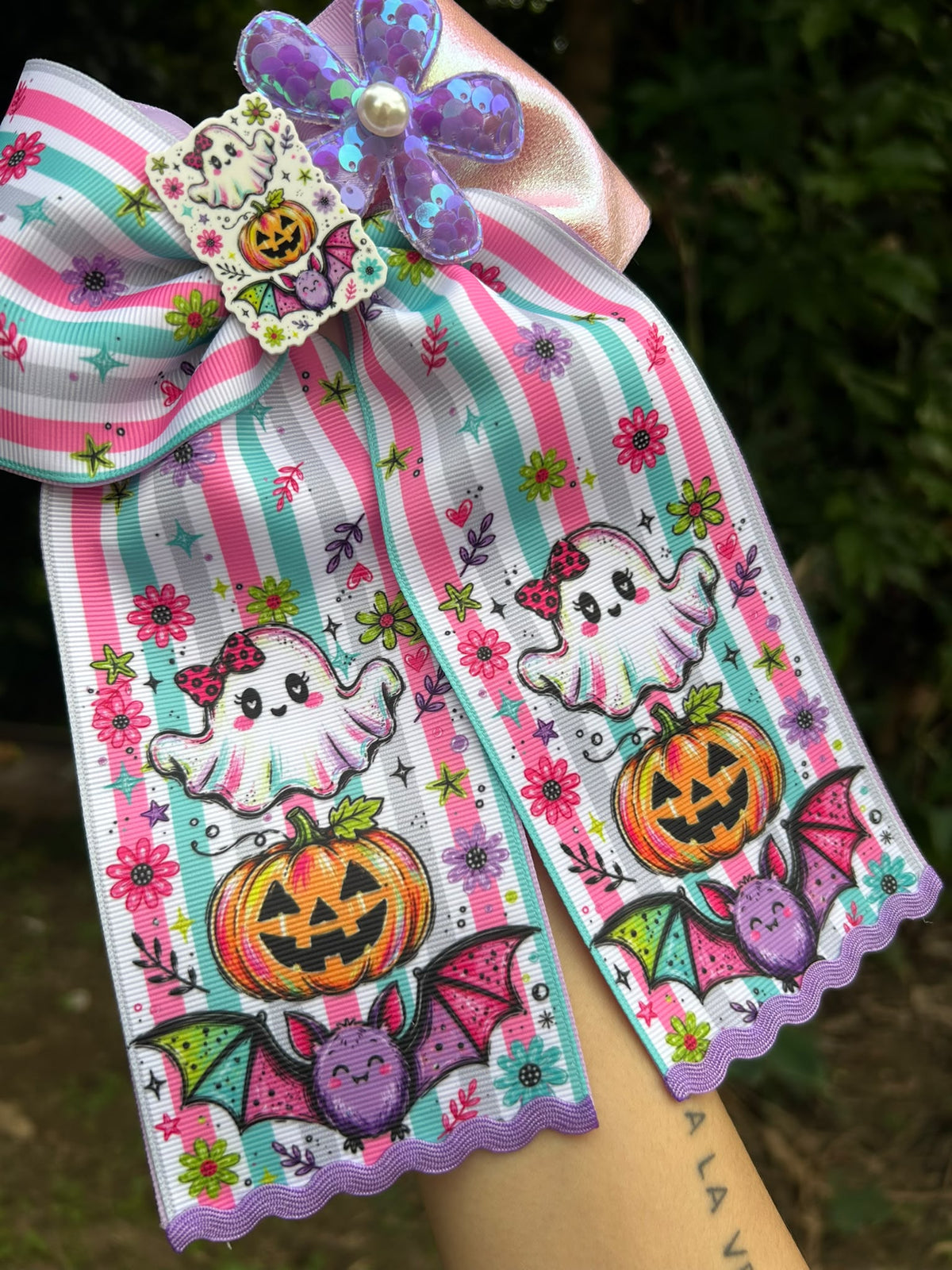 Lazo Fantasma, Murciélago y Calabaza - Halloween