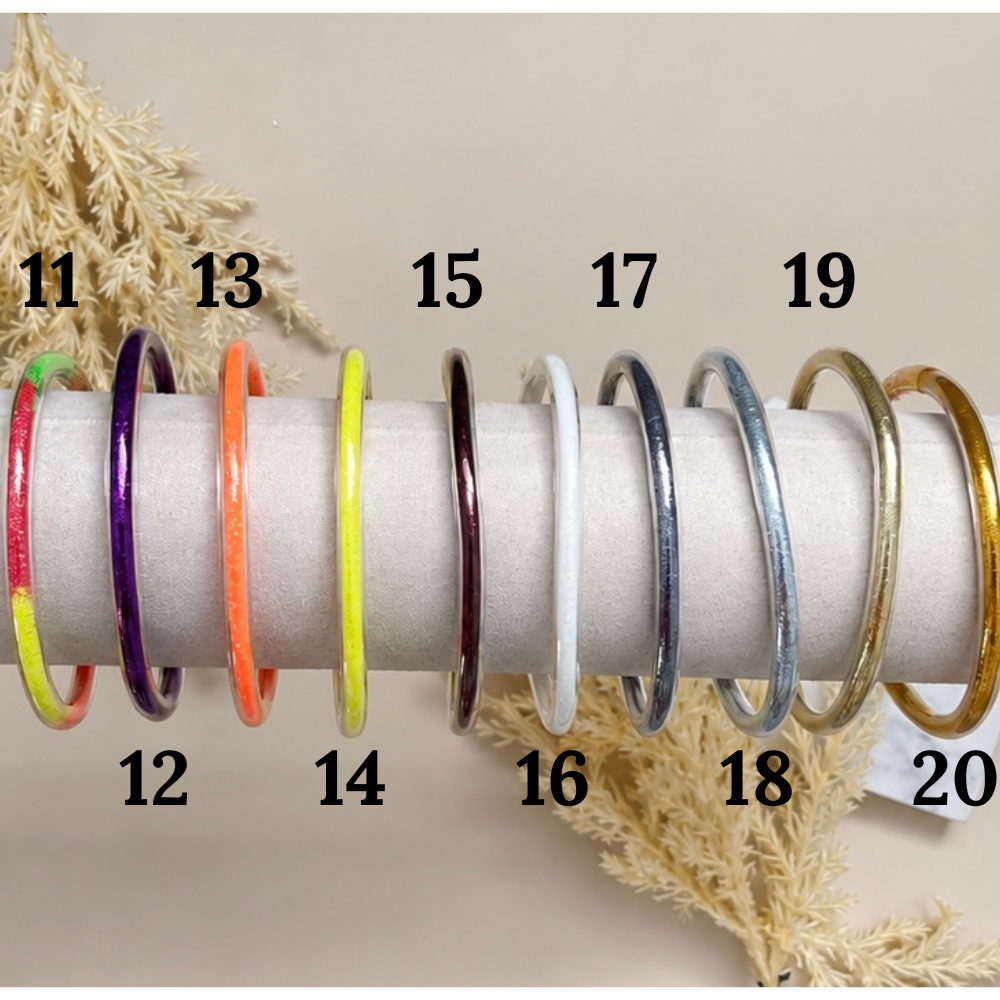 Pulseras glitter - colores