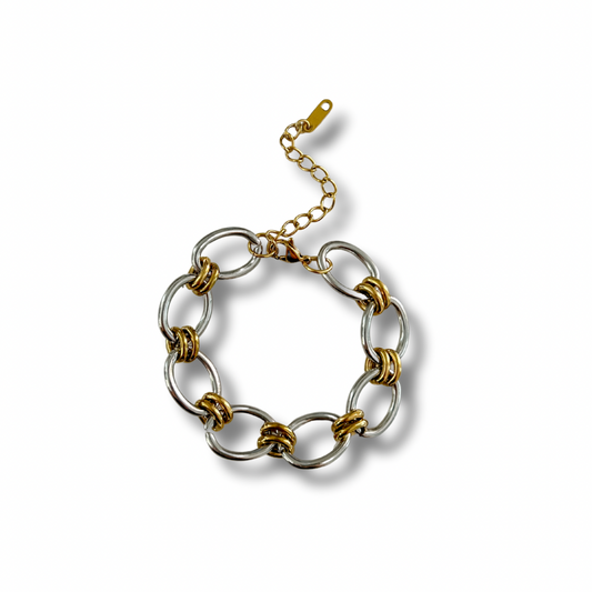 Pulsera eslabones - dos tonos