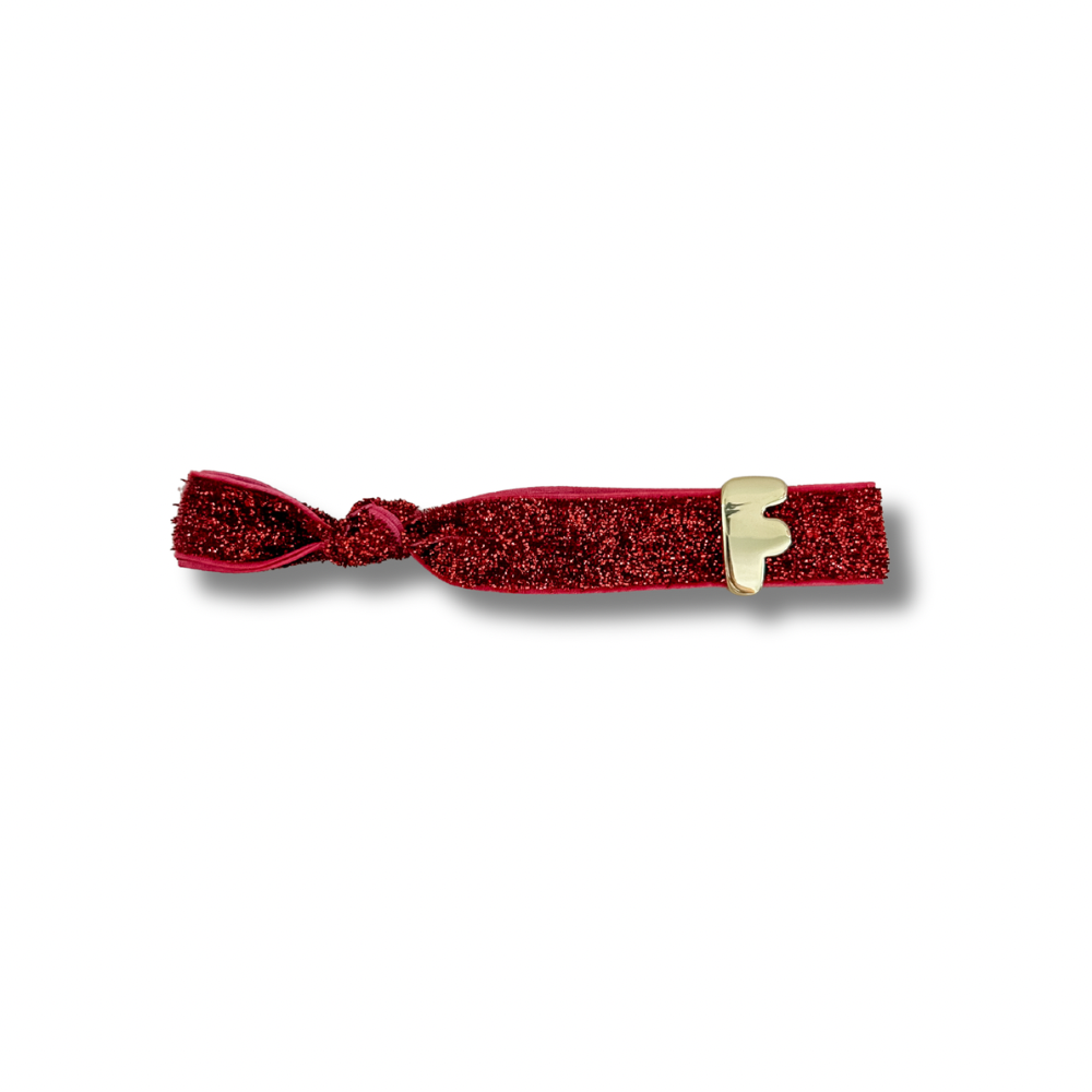 Pulsera elástica - dorado - letra grande - cinta con brillo