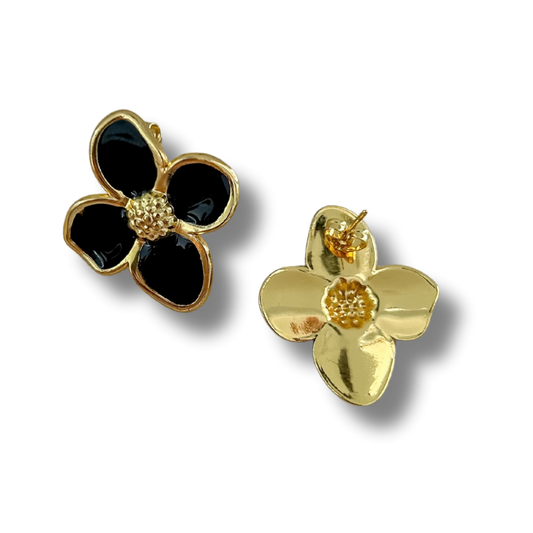 Pantallas flor - negro - dorado