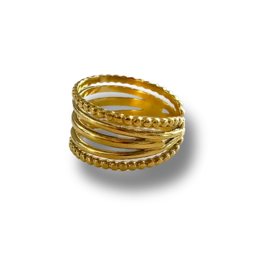 Sortija franjas - dorado
