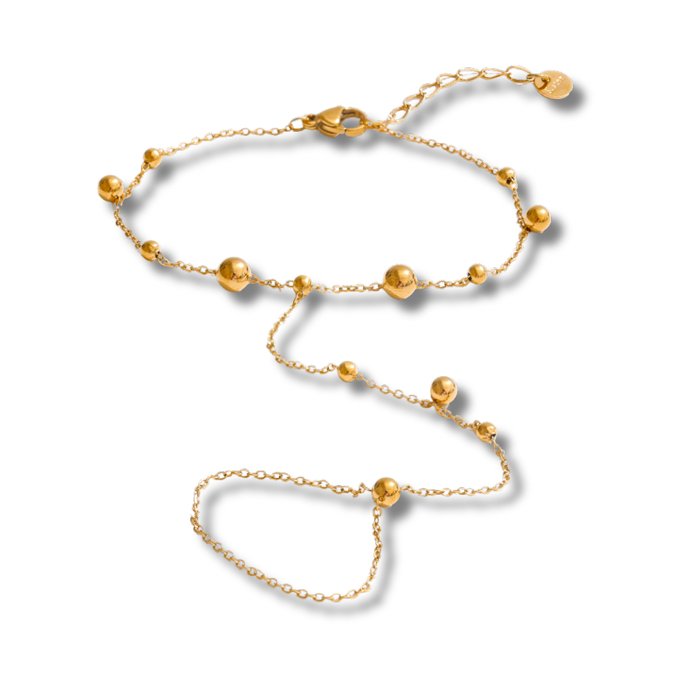 Pulsera sortija bolitas - dorado