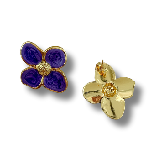 Pantallas flor - violeta - dorado