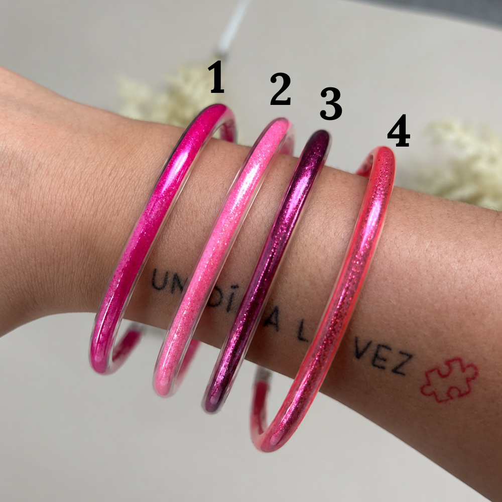 Pulseras glitter - colores