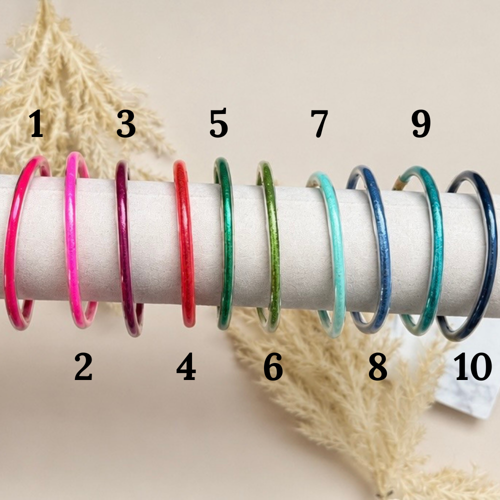 Pulseras glitter - colores