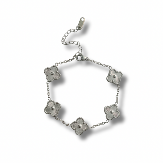 Pulsera trébol plata - plata