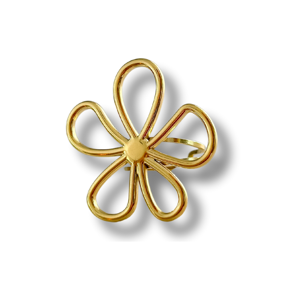 Sortija flor - dorado