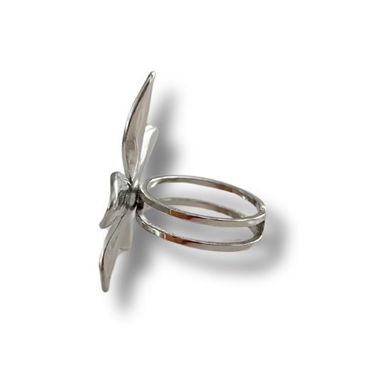 Sortija flor - plata