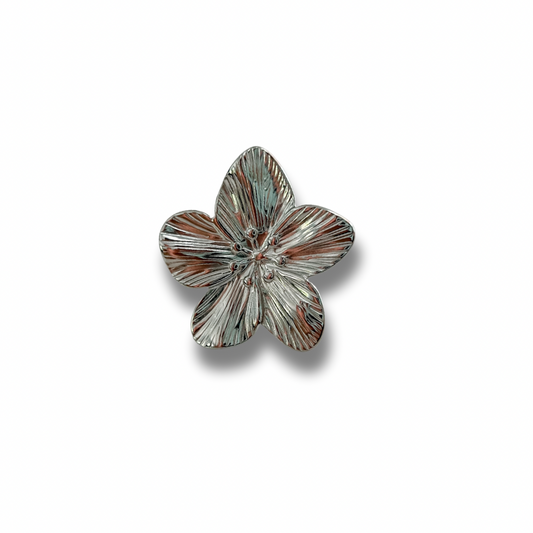 Sortija Hibisco - plata - ajustable
