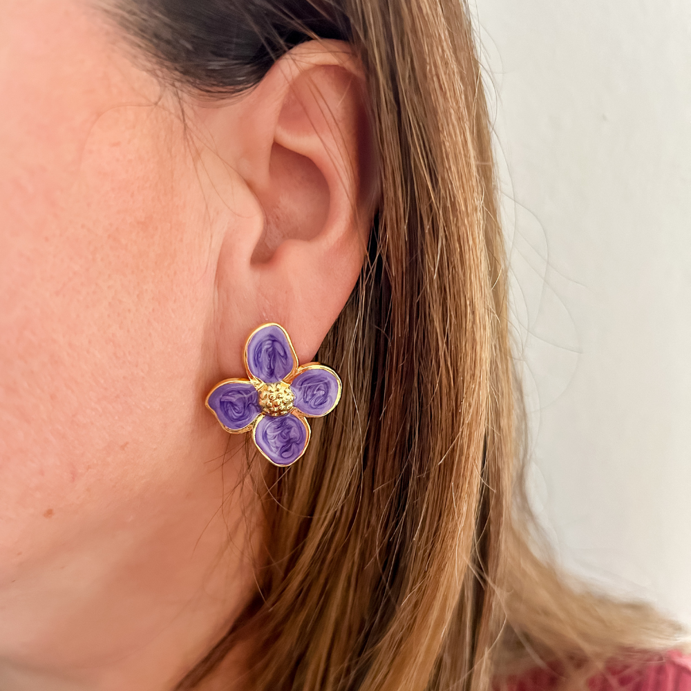 Pantallas flor - violeta - dorado