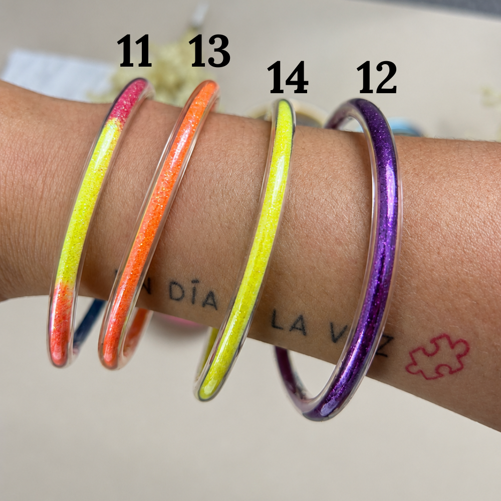 Pulseras glitter - colores
