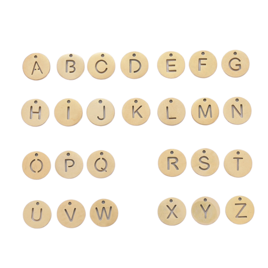 Charm inicial - letras A a Z - dorado