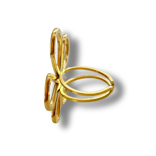 Sortija flor - dorado
