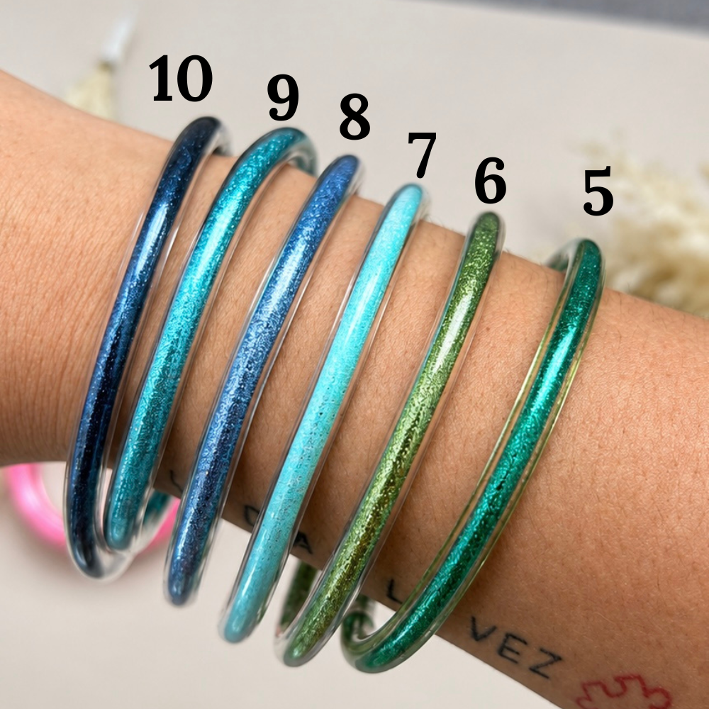 Pulseras glitter - colores