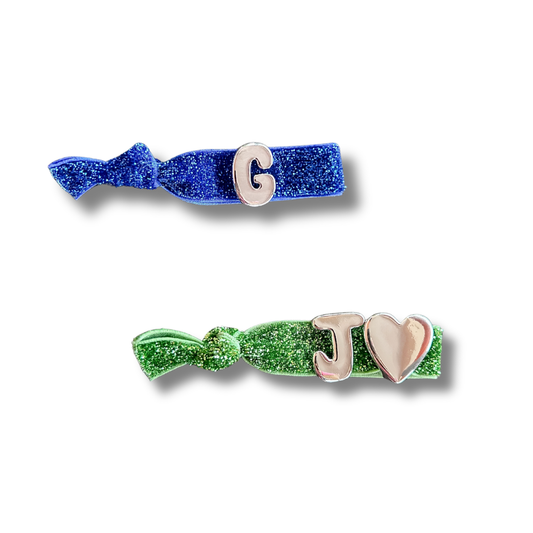 Pulsera elástica - plata - letra grande - cinta con brillo