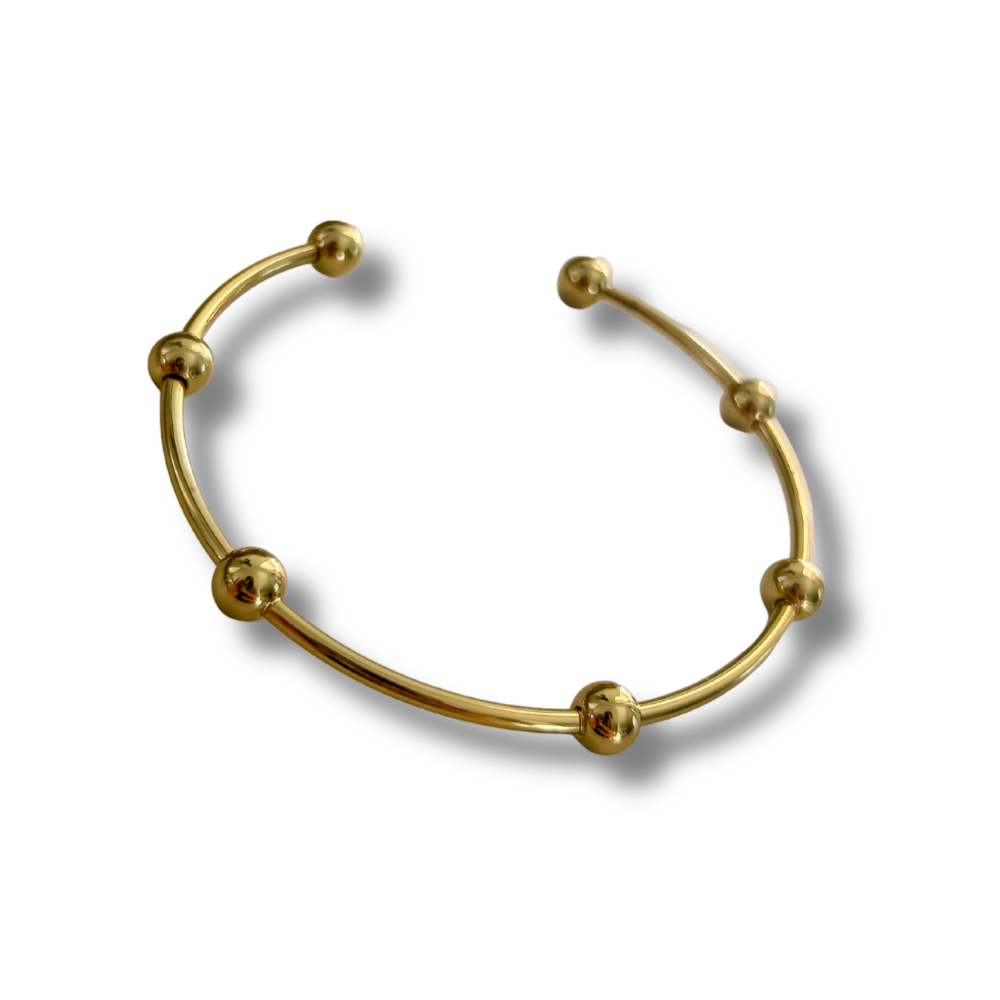 Pulsera bolitas - ajustable - dorado