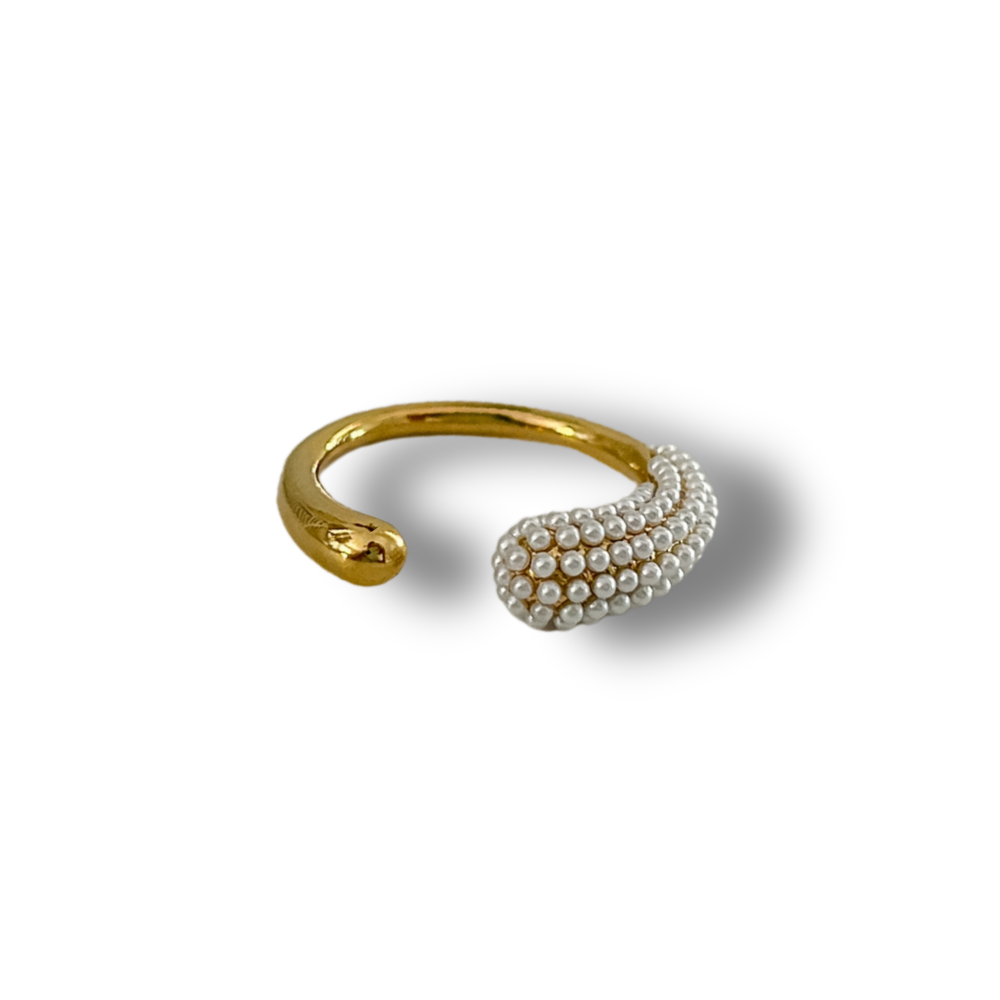 Sortija perla - dorado