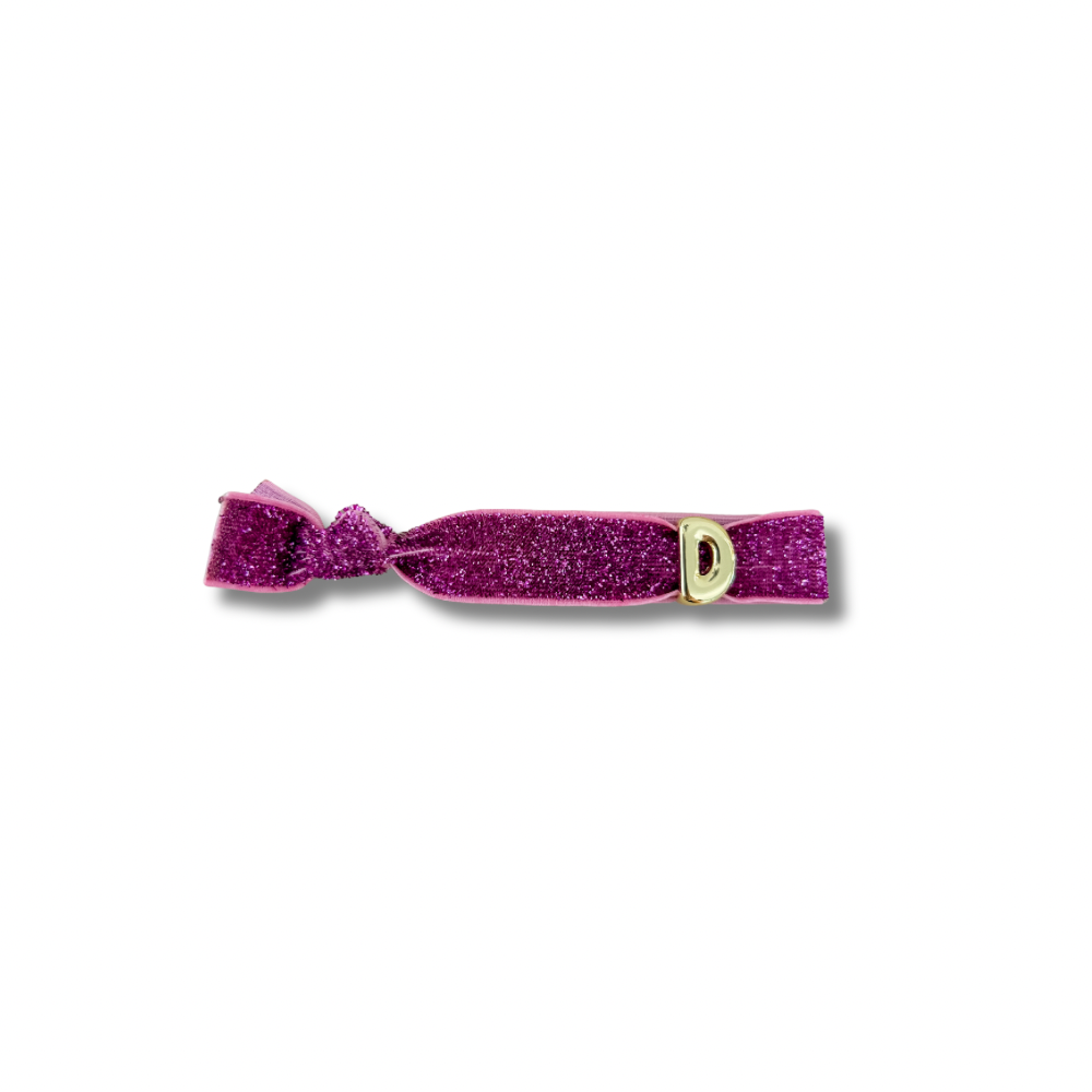Pulsera elástica - dorado - letra pequeña - cinta con brillo
