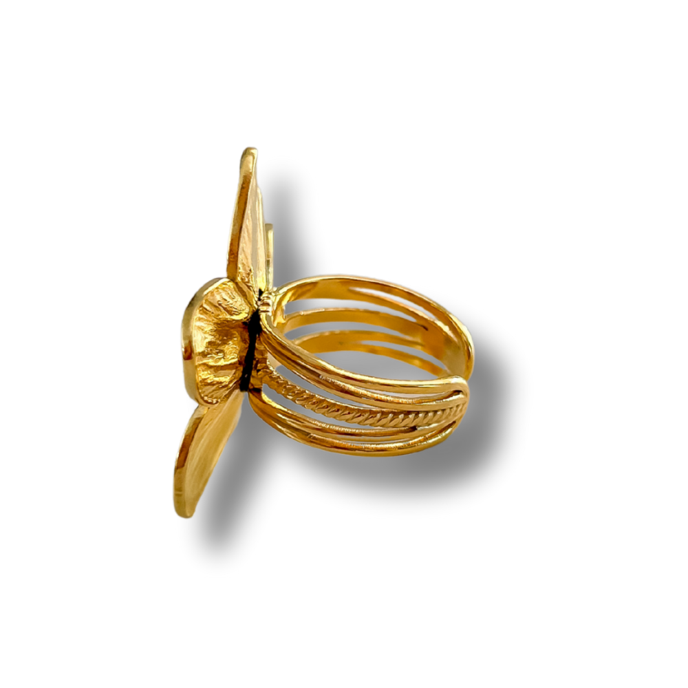 Sortija flor - dorado