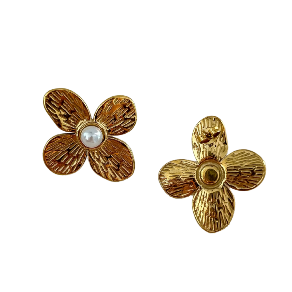 Pantallas flor - perla - dorado