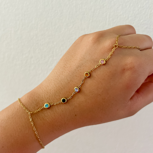 Pulsera sortija - colores - dorado