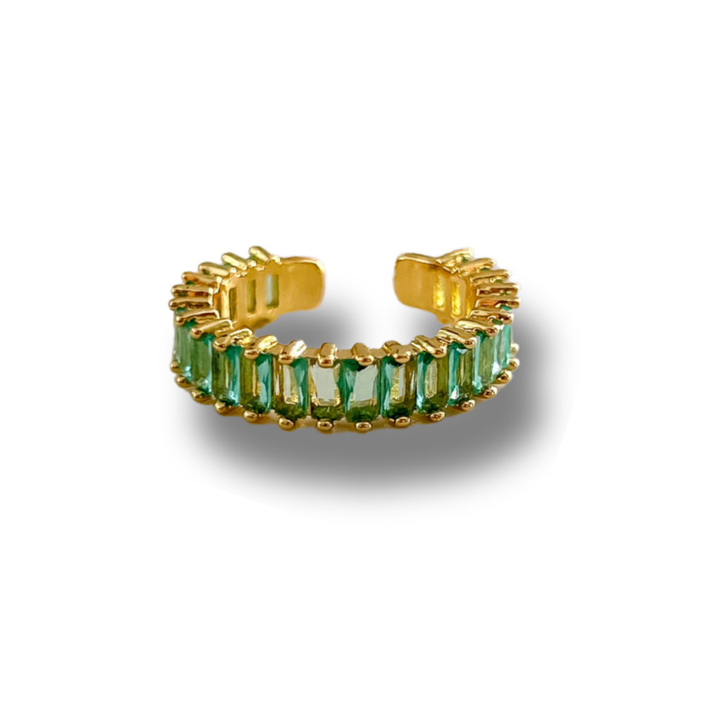 Sortija verde - dorado