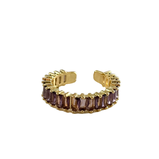 Sortija violeta - dorado