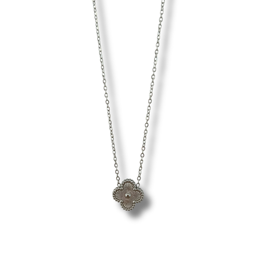 Collar trébol plata - plata