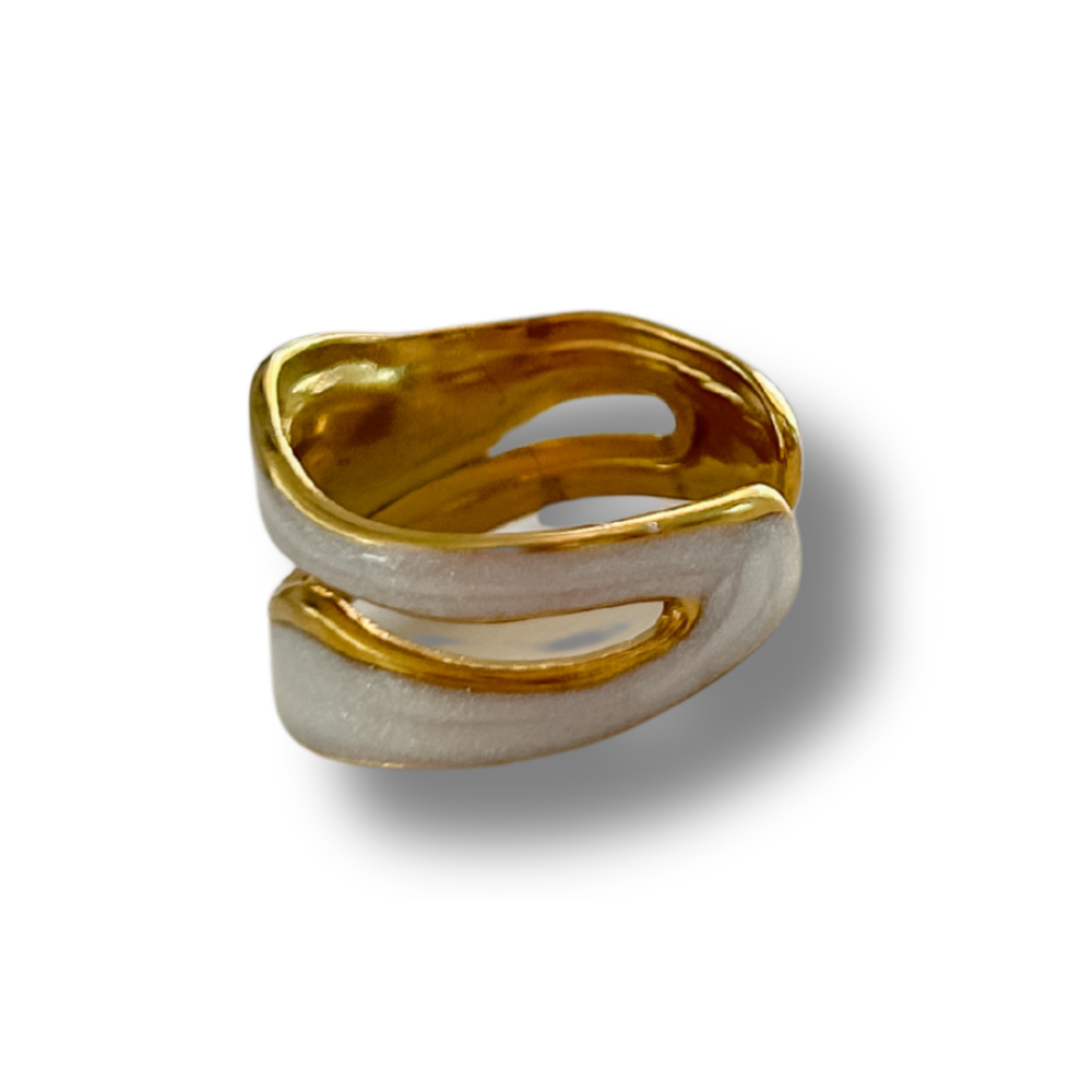 Sortija Sof - forma irregular - dorado