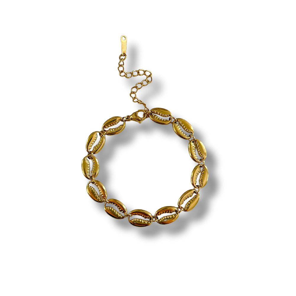 Pulsera conchas - dorado