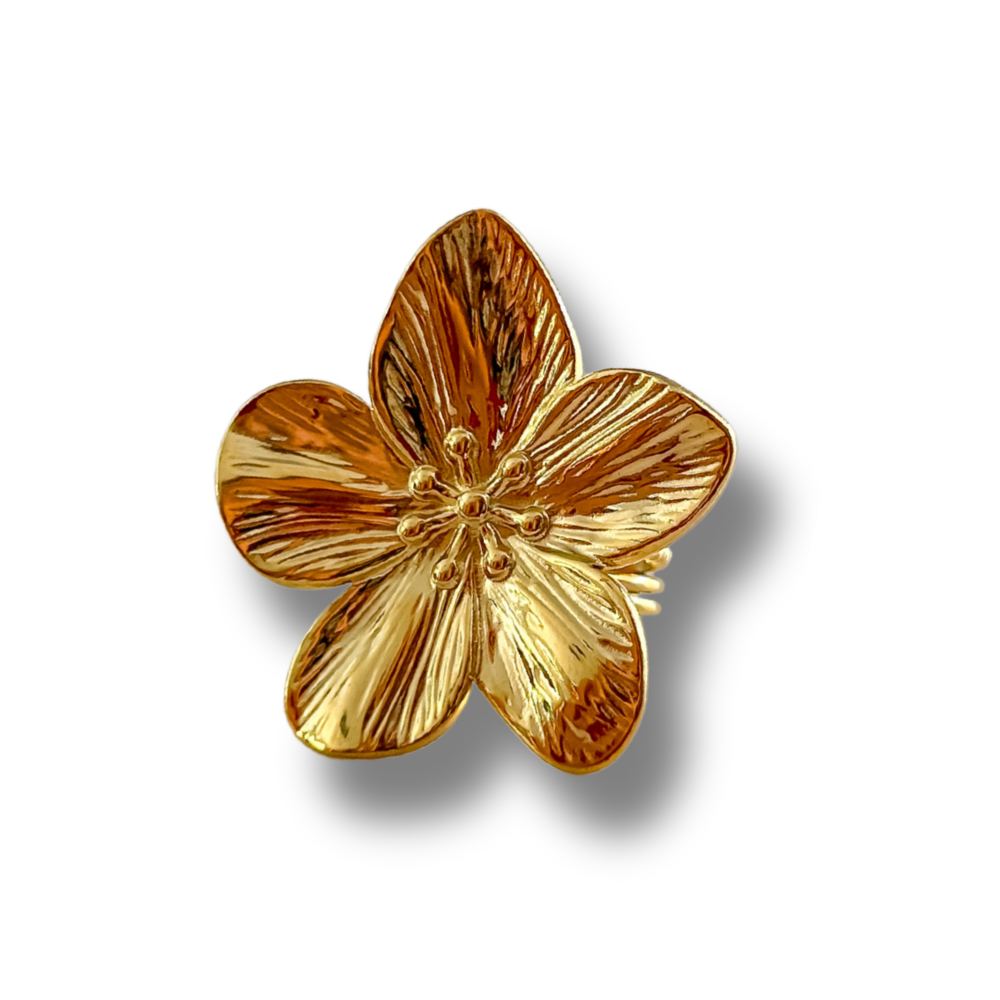 Sortija flor - dorado