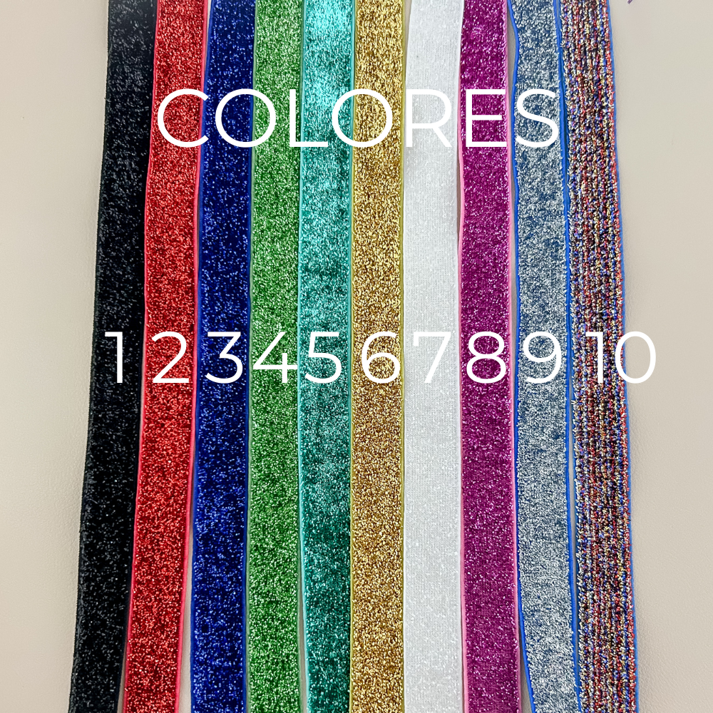 Pulsera elástica - dorado o plata - charms - cinta con o sin brillo