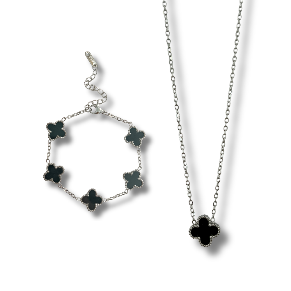 Bundle - 2 piezas - collar + pulsera - plata