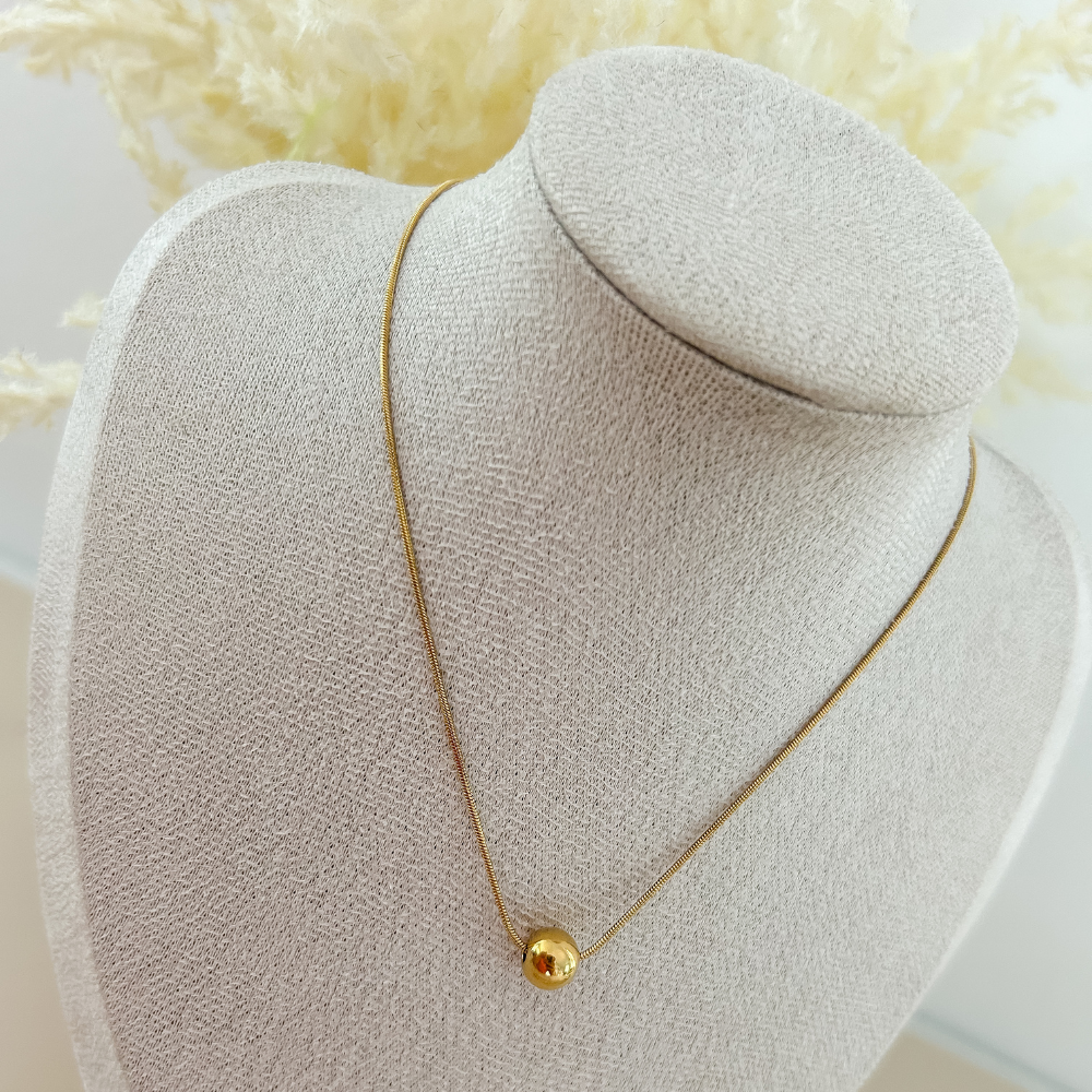 Collar bolita - dorado