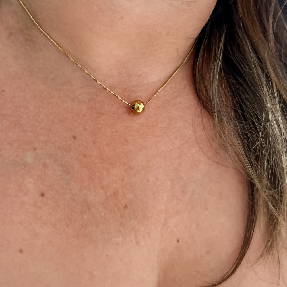 Collar bolita - dorado
