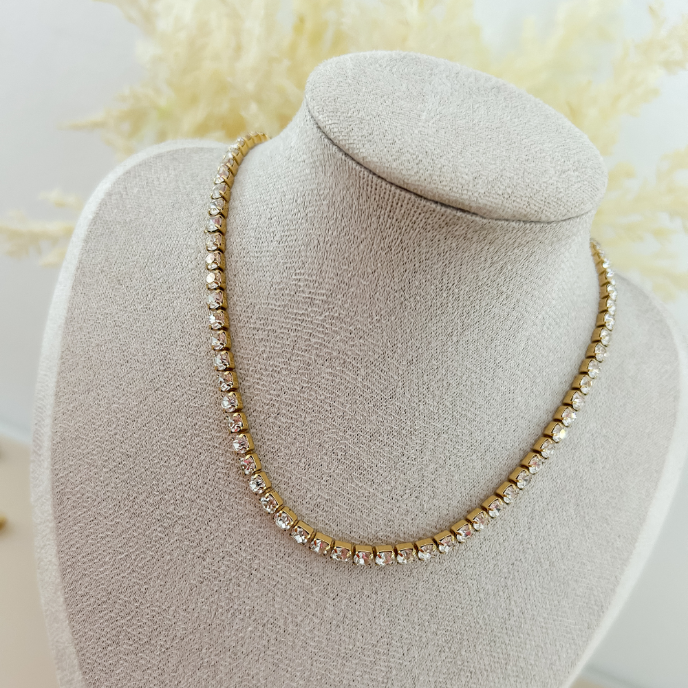 Collar zirconia - dorado