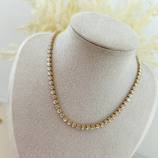 Collar zirconia - dorado