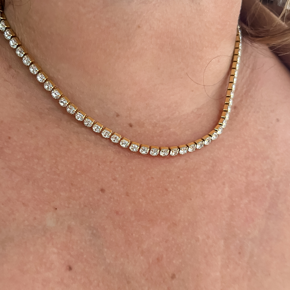 Collar zirconia - dorado