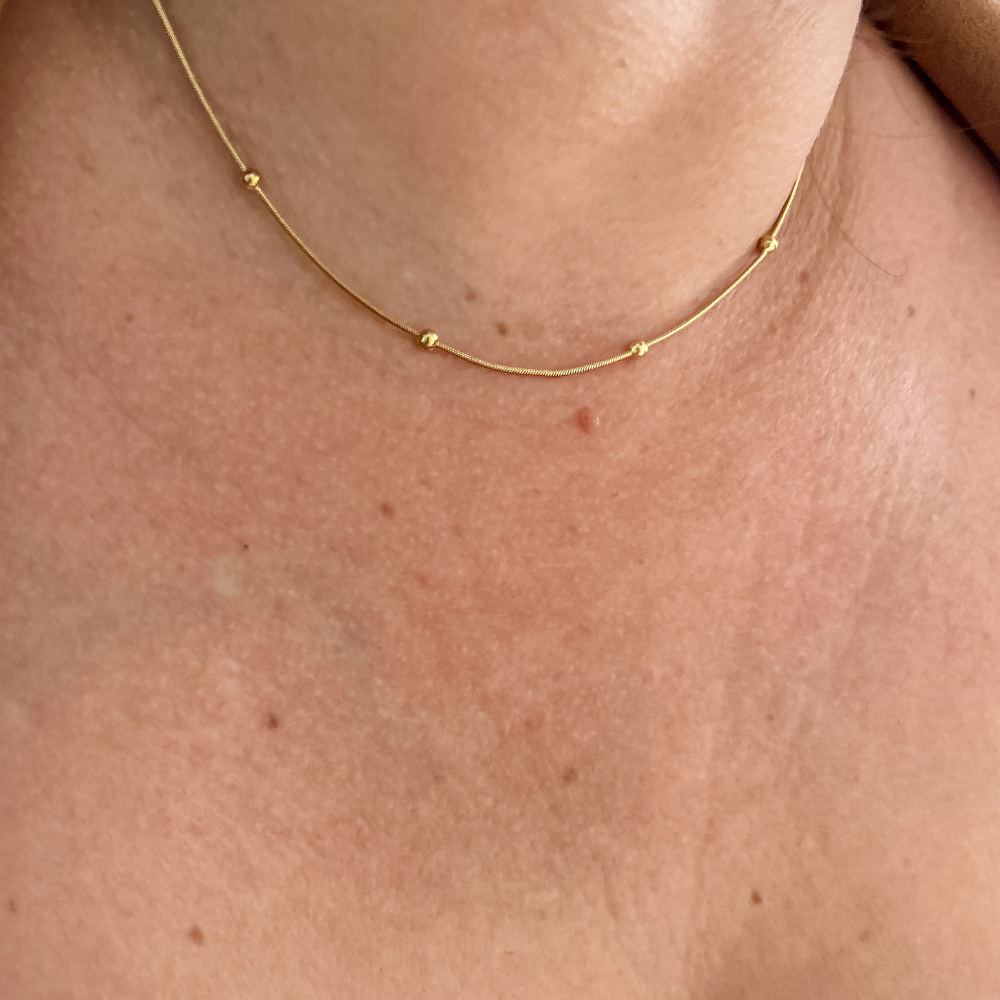 Collar bolitas - dorado