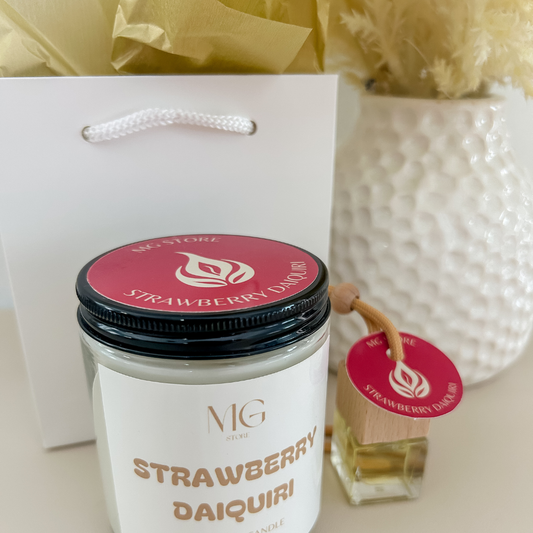 Bundle - Strawberry Daiquiri - vela 8oz + difusor para carro