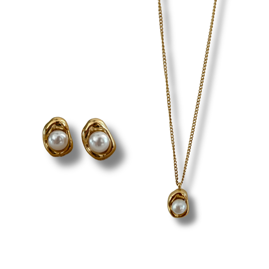 Bundle - 2 piezas - collar + pantallas - dorado