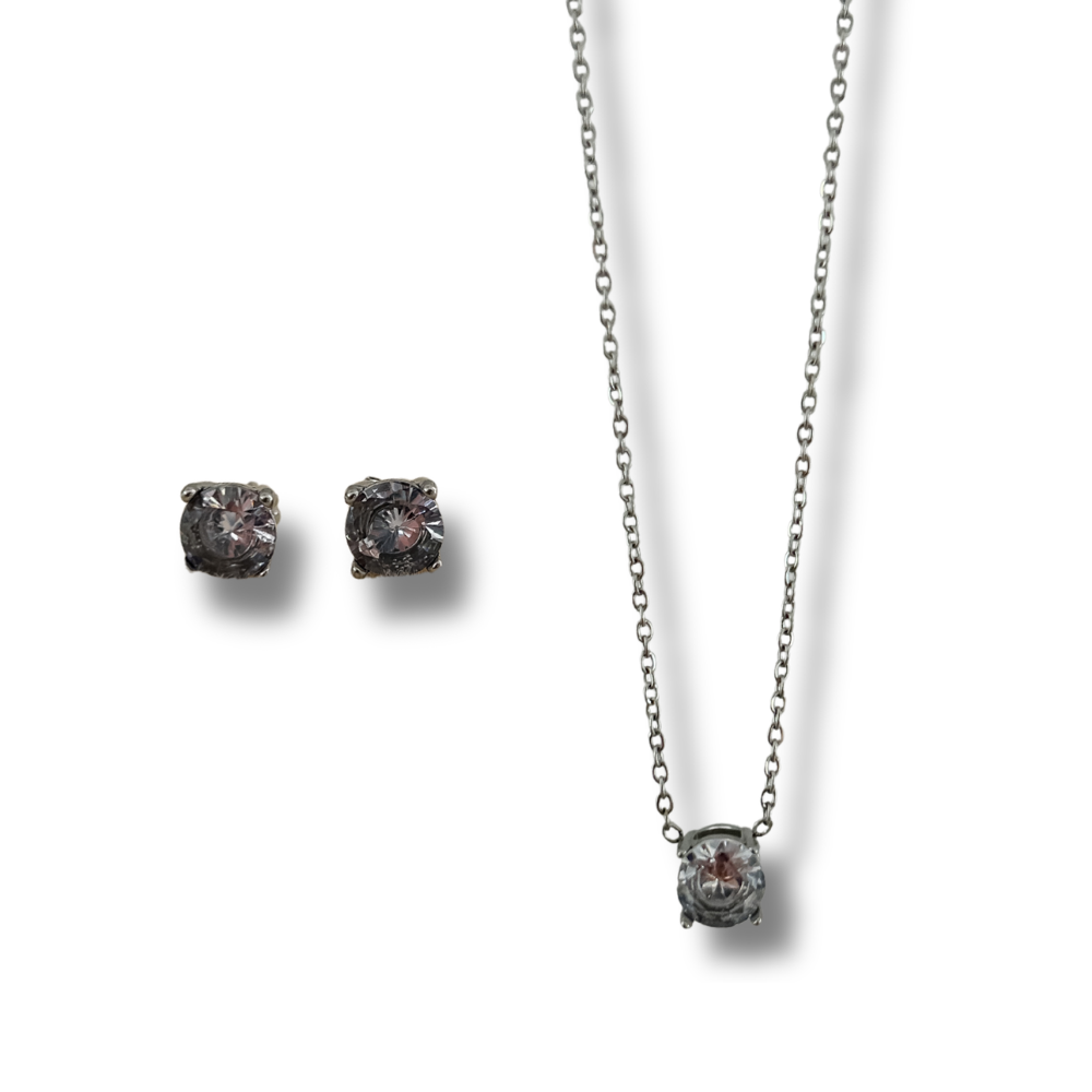 Bundle - 2 piezas - collar + pantallas - plata