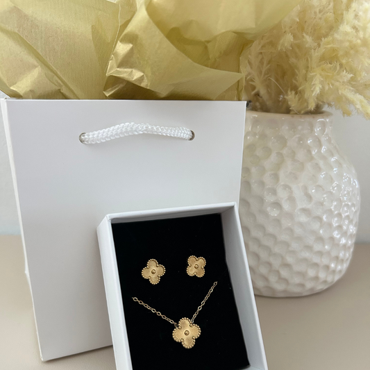 Bundle - 2 piezas - collar + pantallas - dorado