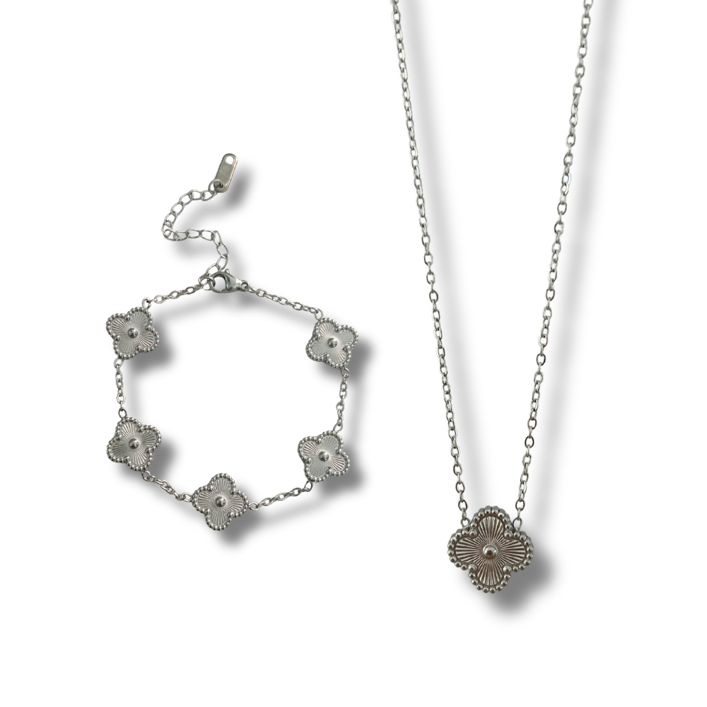 Bundle - 2 piezas - collar + pulsera - plata