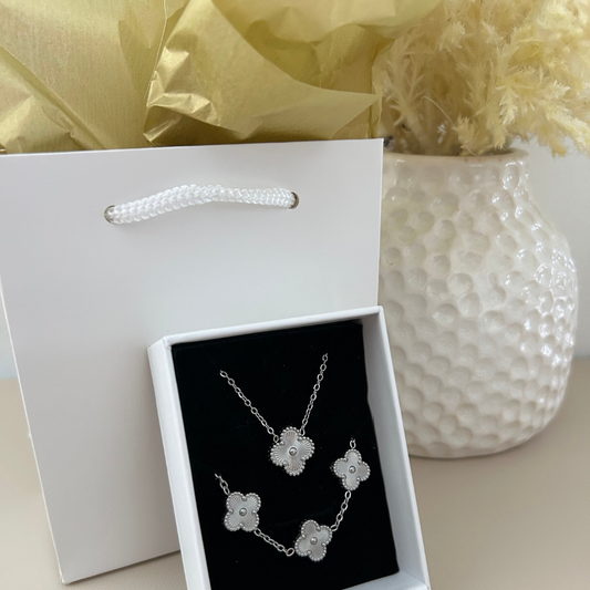 Bundle - 2 piezas - collar + pulsera - plata