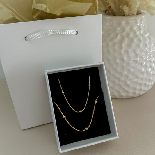 Bundle - 2 piezas - collar + pulsera - dorado