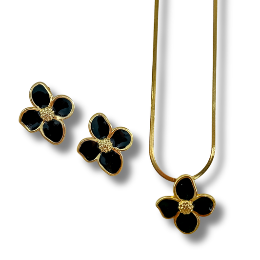 Bundle - 2 piezas - collar + pantallas - dorado